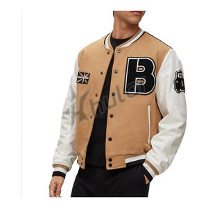 Blouson bombardier de baseball classique Varsity Letterman pour hommes Design streetwear élégant avec broderie personnalisée pour la marque d'hiver - Product Image 3