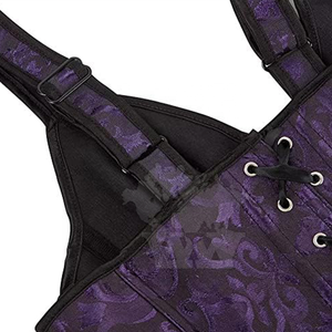 แขนกุดใต้วงอก Steelboned ผู้หญิงที่ขายดีที่สุดซาติน Bustier ผ้ารัดตัวซาตินสีดํารัดตัว - Product Image 4