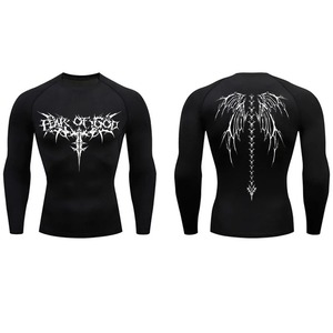 Ropa de gimnasio personalizada para hombre Camiseta deportiva de compresión de secado rápido debajo de la capa base Camiseta de gimnasio en stock - Product Image 4