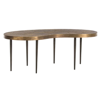 Tables basses nickelées en métal en gros d'usine avec dessus en verre meilleurs meubles matériels pour la maison Table de décoration de café et d'hôtels