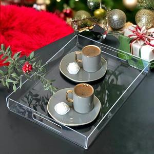 Plateau décoratif moderne en acrylique avec poignées pour table basse et coiffeuse - Product Image 1