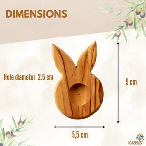Porte-œufs de Pâques en bois d'olivier fait main, 12 cm, décoration de Pâques, support à œufs en bois, vente en gros de Bethléem - Product Image 3