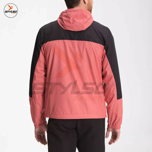High Quality Unisex Windbreaker <b>Jacket</b> for <b>Men</b> Women 100% Polyester Canvas Winter Season Color Block Design Designed in the USA - Product Image 3
