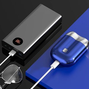 Mini rasoir électrique portable avec double lame, rechargeable par USB, double tête, étanche IPX7, rasoir rotatif pour le visage - Product Image 1