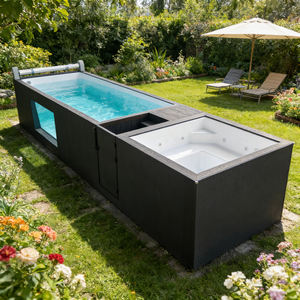 สระว่ายน้ำคอนเทนเนอร์ขนาดใหญ่ 40 ฟุต สำหรับครอบครัว ตั้งบนพื้นดิน เหมาะสำหรับสวนหลังบ้าน รีสอร์ท วิลล่า ทนทาน ปลอดภัย พร้อมระบบกรองและบันได - Product Image 3