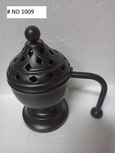 Quemador de incienso y carbón de hierro artesanal recubierto de polvo con perilla de madera y mango Caldero de hierro eléctrico para aroma de té - Product Image 5