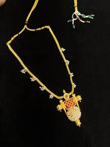 Parure de mariage TISHYA DIAMOND en alliage de cuivre plaqué argent, style ethnique gujarati, avec zircon et pendentif fleur émaillée rouge pour femme - Product Image 3