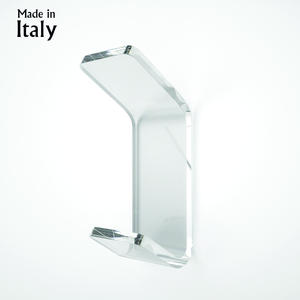 Gancho de acrílico transparente ADELE moderno, accesorio de almacenamiento de baño duradero y que ahorra espacio, fabricado en Italia - Product Image 2