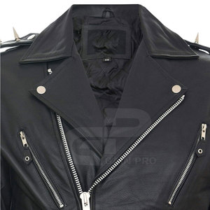 Vestes en cuir pour hommes Vêtements d'extérieur pour hommes Couleur unie Sports de plein air Veste en cuir à vendre - Product Image 4