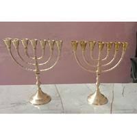 Designer Brass Menorah Candle Holder Jewish Hanukkah <b>Lamp</b> Decorative Candle Stand Elegant Home Decor - Product Image 4