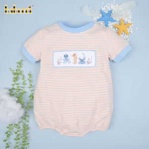 Romper de Burbujas para Bebé con Diseño de Criaturas Marinas, Hecho a Mano con Bordado Personalizado, Spandex/Algodón, Verano-BB3009 OEKO-TEX - Product Image 2