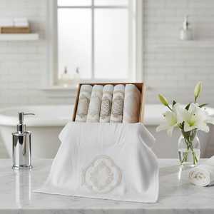 Juego de Toallas Faciales de Algodón Turco 100% MYT-EX, 6 Piezas en Caja, 50x70cm, Bordado con Encaje, 390 GSM, Lujosas, Hechas en Turquía, Personalizadas - Product Image 3