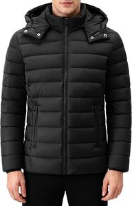 Ultra Light Men's <b>Packable</b> Puffer <b>Jacket</b> Detachable Hood Warm Quilted Bubble Coat Wholesale Winter <b>Jackets</b> - Product Image 3