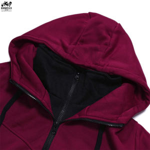 Sweat à Capuche d'Entraînement avec Fermeture Éclair pour Homme, Couleur Unie, en Coton Mélangé, pour Unisexe - Product Image 6