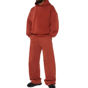 Conjunto Deportivo Unisex de Alta Calidad para Invierno, de Algodón/Felpa, Resistente al Viento, Ecológico, Grueso, Talla Grande, Sudadera con Capucha y Pantalones Jogger Extra Grandes - Product Image 6