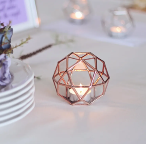 Stained Glass Geometric <b>Candle</b> Holder Lid Wholesale Colorful Frosted Amber Black Clear <b>Valentine</b> Print Handmade Silk Metal - Product Image 2