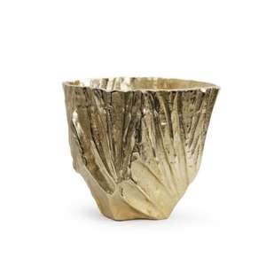 Elegante jarrón de metal de alta calidad para mesa contemporánea, forma y tamaño personalizados, acabado dorado pulido a precio de venta - Product Image 1