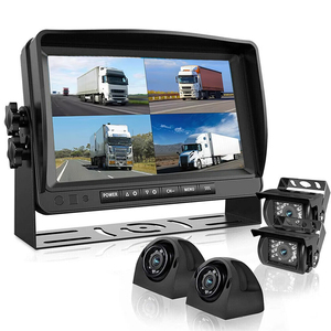 7 inch không thấm nước Quad chia màn hình DVR màn hình tầm nhìn ban đêm 4CH HD thời gian thực ghi âm sao lưu máy ảnh cho xe tải đảo ngược máy ảnh - Product Image 1