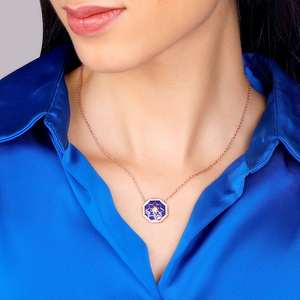 Collier pendentif fin mosaïque Taj en or rose - Product Image 5