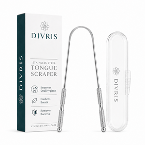 ที่ทำความสะอาดลิ้นรูปตัวยูสองด้าน Divris Copper พร้อมด้ามจับแบบมีลายและปลายทรงกลมเพื่อสุขอนามัยในช่องปาก - Product Image 6