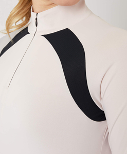 Camisa deportiva de equitación para mujer de diseño personalizado OEM, ropa ecuestre superior con costuras planas, capas base técnicas impresas - Product Image 3