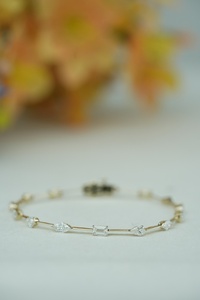 Exclusive lab grown diamond moissanite light weight <b>bracelet</b> pear and marquise vs1 <b>gold</b> <b>rose</b> <b>gold</b> silver oem odm low moq b2b - Product Image 2