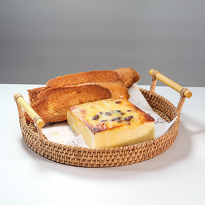 Bandejas redondas de bambú de Vietnam de alta calidad, bandeja de servicio ecológica hecha a mano con acabado de ratán rústico para el hogar-SR2078 - Product Image 3