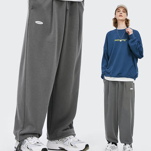 Automne et hiver Simple couleur Pure hommes décontracté cordon pantalons de sport et chaussures pantalons pantalons de survêtement et sweats à capuche unisexe - Product Image 2