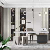 Panneau mural en PS à texture marbrée de qualité supérieure, imperméable, moderne, à lattes cannelées pour la décoration murale des hôtels et des bureaux