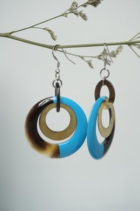 Boucles d'oreilles en corne de buffle naturelle uniques classiques faites à la main mode de luxe d'Inde - Product Image 2