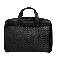 Sac à main en cuir véritable imprimé croco noir, fait main, de haute qualité, léger, portable, unisexe, sac de luxe décontracté, mallette, porte-documents