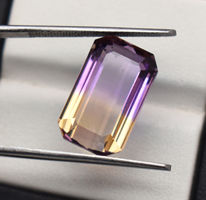 พลอยอเมทิสต์ตัดจากมรกตสองสีธรรมชาติที่น่าตื่นตาตื่นใจอัญมณีทรงหลวมสำหรับเครื่องประดับอัญมณีรูปแปดเหลี่ยมตัดเหลี่ยมเพชรพลอย + ซิทริน - Product Image 5