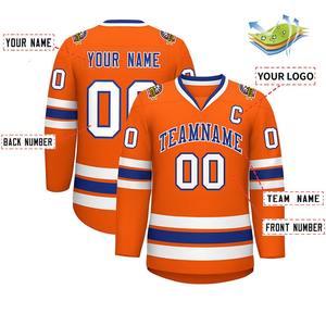 Tenue de sport personnalisée pour le hockey sur glace, avec logo et nom imprimés par transfert thermique, uniforme d'entraînement respirant en maille Spandex/Polyester - Product Image 2