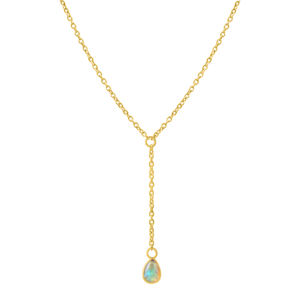 สร้อยคอพลอยนิลสีดําทรงหยดเงินแท้ 925 สร้อยคอพลอยธรรมชาติ - Product Image 2