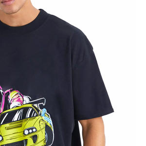 Precios razonables Última colección Hombres Camiseta estampada de gran tamaño Color sólido 100% Algodón Punto Serigrafía - Product Image 3