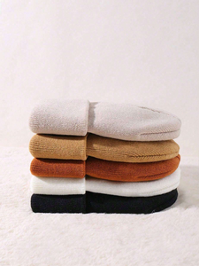 Gorro de punto de Jacquard de doble cara con estampado de letras y Calaveras con logotipo personalizado para mujer - Product Image 3