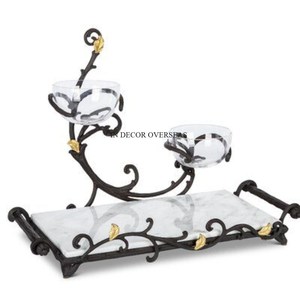 High Demanding Attractive Look Silver Finished 2 <b>Tier</b> <b>Cake</b> <b>Stand</b> With Black Color Stems And Gold Plated Butterflies Designer - Product Image 3