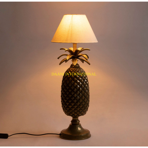 Aluminum Antique Pineapple Table Lamp With <b>Shade</b> Tropical Decorative Lighting For Living Room <b>Bedroom</b> Side Table <b>Light</b> And Lamps - Product Image 1