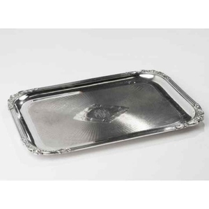 Bandeja de desayuno de acero inoxidable de Color brillante plateado y dorado duradero, bandeja de servicio de Metal decorativa para restaurantes y catering - Product Image 5