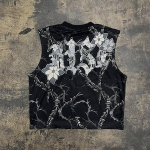 Camiseta de béisbol con diamantes de imitación sin mangas para hombre, camiseta sin mangas con diamantes de imitación, conjuntos cortos de diamantes de imitación personalizados para el verano - Product Image 2