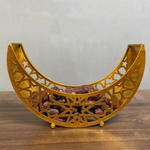 High Quality Metal Moon Shape Dry Fruit Platter For Ramadan <b>Eid</b> Home Decoration From India - Product Image 5