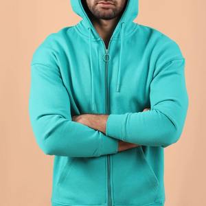 Derniers sweats à capuche zippés personnalisés de haute qualité pour la collection d'hiver pour hommes vêtements pour hommes à la mode de couleur unie - Product Image 1