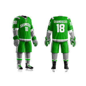 Maillots de hockey sur glace personnalisés de haute qualité 2024, nouveaux ensembles d'uniformes d'équipe cousus OEM à prix abordable, couleur personnalisée, 100 % polyester - Product Image 5