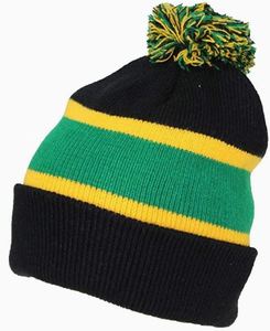 Bonnet pour hommes Bonnet promotionnel en acrylique pour le rugby, en tricot à rayures et à double couche avec lettre POM POM Bonnet jacquard - Product Image 2