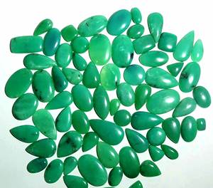 พลอยควอตซ์ทรงหลังเบี้ยสีเขียวธรรมชาติเกรด AAA พลอยหลวมชิ้นเดียวสำหรับทำเครื่องประดับ - Product Image 3