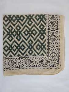 Bandana en coton biologique, foulard bohème imprimé à la main, teinture naturelle, cadeau pour elle - Product Image 1