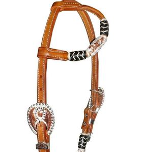 NUEVO DISEÑO DE CALIDAD PREMIUM CUERO WESTERN UN CUELLO DE CABEZA DE OREJA CON CABEZAL DE AJUSTE DE PLATA LISA A PRECIO ASEQUIBLE - Product Image 6