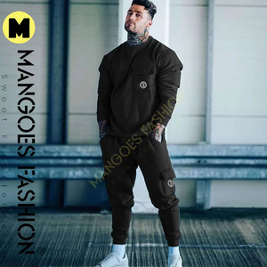 Ensemble survêtement personnalisé, pantalon de survêtement et sweat-shirt, streetwear, impression sérigraphique délavée au soleil, lavage à l'acide, survêtement pour homme, service OEM - Product Image 4