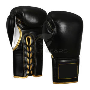 Gants de boxe professionnels en cuir PU avec logo personnalisé avec lacets pour l'entraînement et le combat dans les arts martiaux - Product Image 6