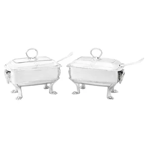 Plat à gratin en acier inoxydable, antiadhésif, construction durable, couvercle pour servir les plats chauds |   Pour un usage domestique, hôtelier et en restauration - Product Image 1